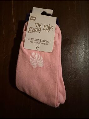 Pink Crew Socks - 2 Pack, S/M